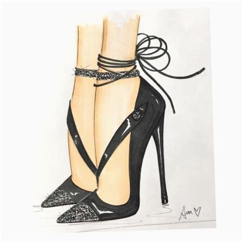 Fashion Drawing Shoes High Heels Usa India Instgram Fashion
