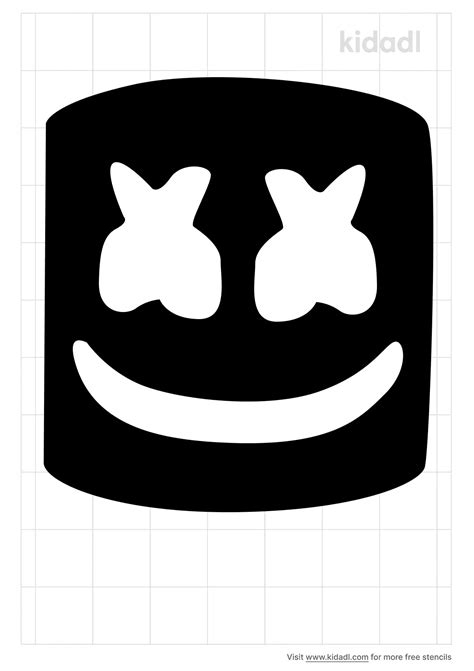 Free Dj Marshmello Face Stencil Stencil Printables Kidadl