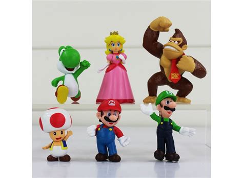 6pcsset Super Mario Bro Mario Luigi Yoshi Donkey Kong Toad Peach