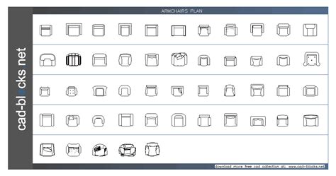 Furniture Cad Blocks Armchairs In Plan View