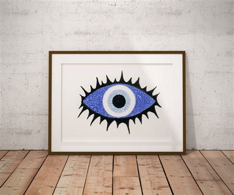 Evil Eye Art Print Spiritual Art Blue Eye Protective Eye Etsy