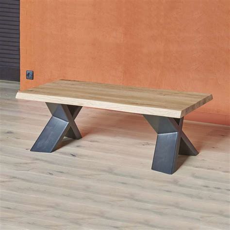 Parcourez notre sélection de pied table : Table basse moderne en chêne massif et métal pieds en x - Forest | 4-pieds.com