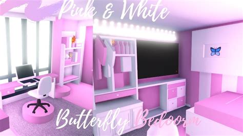 Pinkandwhite Butterfly Bedroom Speedbuild ♡adopt Me Roblox In 2020