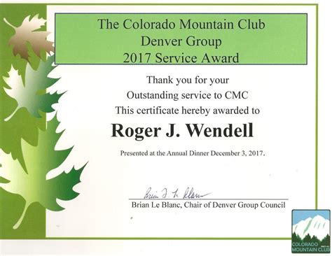 Colorado Mountain Club Cmc Page Of Roger J Wendell