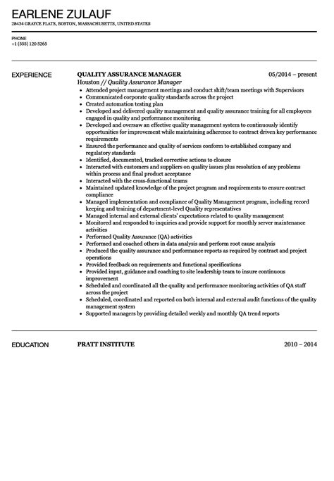 If you're searching for resume samples for a career change, try researching resume templates of people who are in that. Quality Assurance Manager Resume Sample | Velvet Jobs