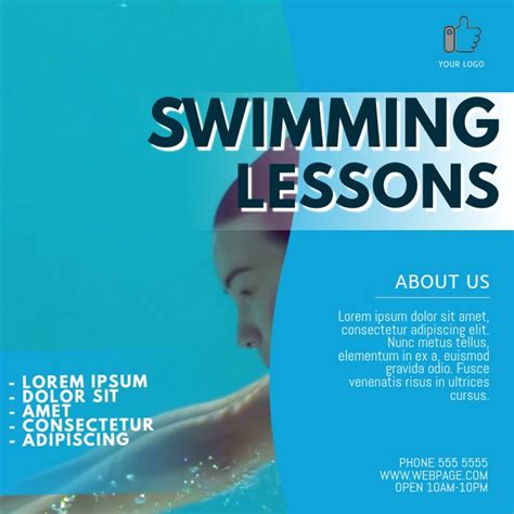 Swimming Lessons Video Ad Template Postermywall