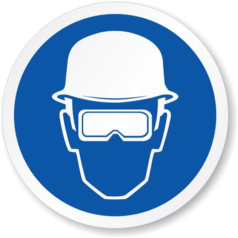 Head And Eye Protection Required Iso Mandatory Sign Sku Is 1025