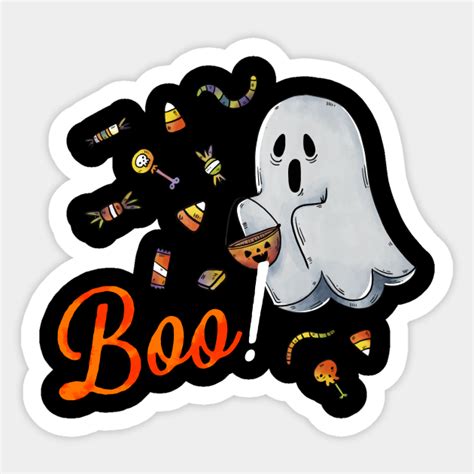 Trick Or Treat Ghost Halloween Sticker Teepublic