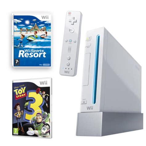Nintendo Wii Bundle Including Wii Sports Resort And Toy Story 3 Games