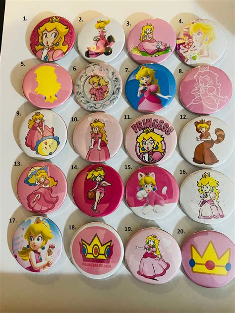 Princess Peach And Princess Daisy Button Pins Etsy