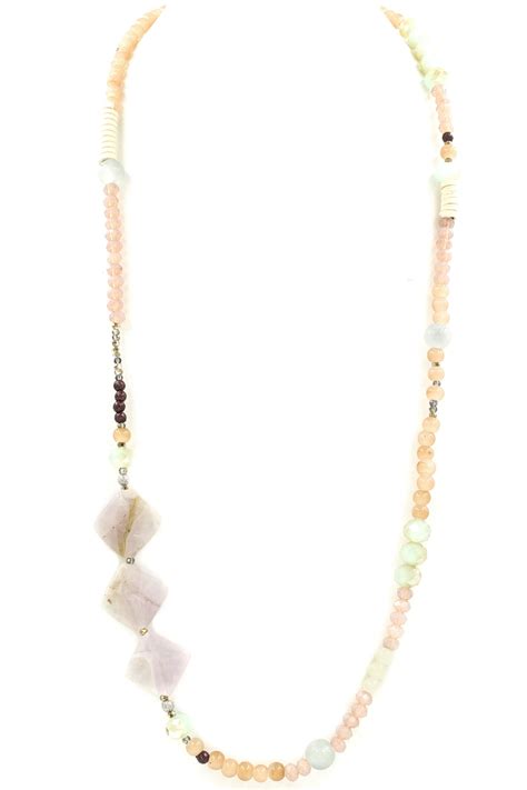 Semi Precious Stonefaceted Bead Necklace Necklaces