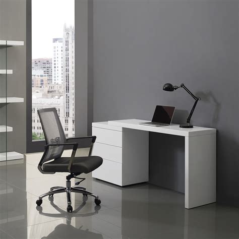 Addison Office Desk High Gloss White Lacquer Casabianca Touch Of