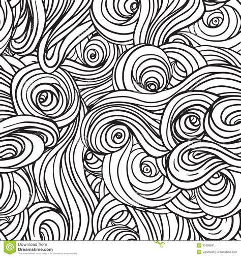 Vector Seamless Black And White Abstract Pattern With