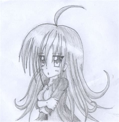 Anime Girl Pencil Drawing By Oldanthropokemon On Deviantart