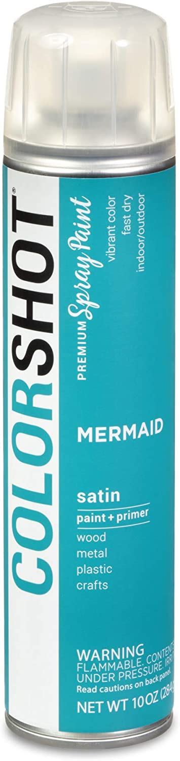 Colorshot Satin Spray Paint Mermaid Teal 10 Oz Tools