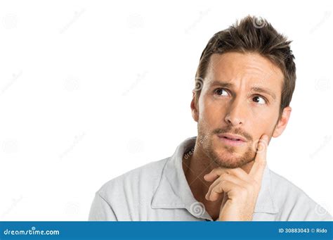 Portrait Of Thoughtful Young Man Stock Image Image Of Cheek Adult