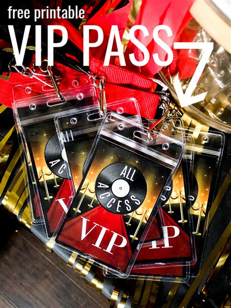 Free Printable Vip Pass For Special Events And Parties