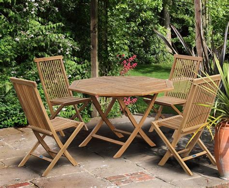 Suffolk Octagonal Folding Garden Table And Chair Set Outdoor Dining Set