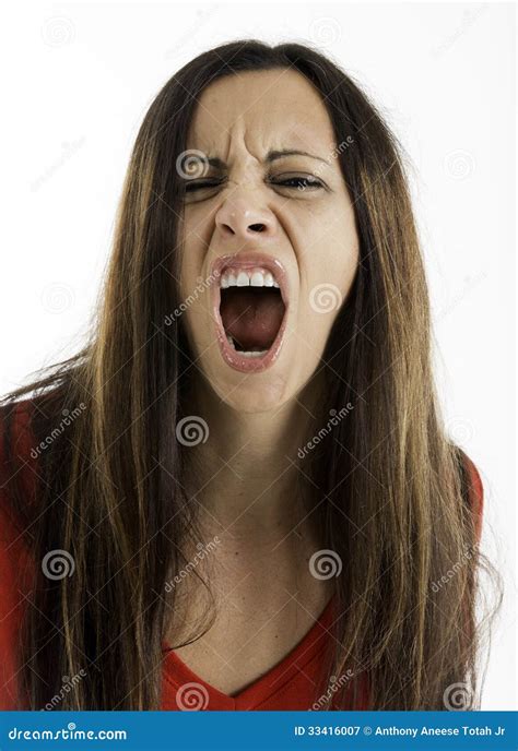 Woman Yelling Stock Image Image Of Teeth Face Headshot 33416007