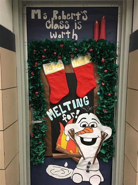 Frozen Christmas Classroom Door Decoration Olaf Worth Melting For