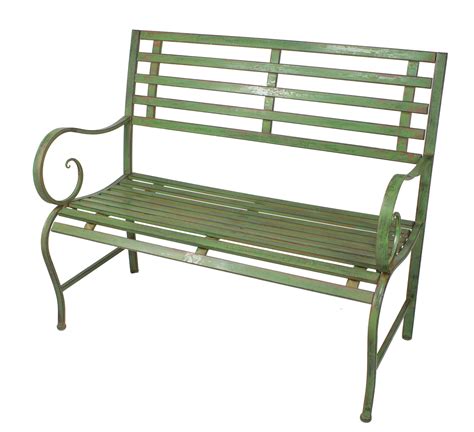 Antique Green Outdoor Safe Metal Garden Bench