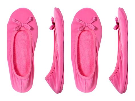 womens dearfoams pink slippers ballet style usa size 11 12 x large free shipping ballet