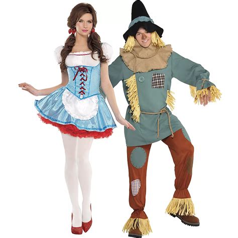 Adult Dorothy And Silly Scarecrow Couples Costumes Wizard Of Oz Party