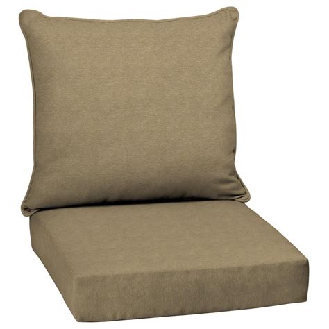 arden selections 24 in x 24 in 2 piece deep seating outdoor lounge chair cushion in tan