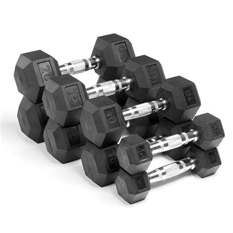 Workouthealthy Rubber Hex Dumbbell Weight Set Pair Of 5 10 15 20