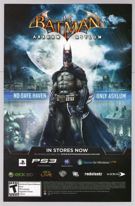 Batman Arkham Asylum Print Ad Video Game Advertisement Mini Poster 2009