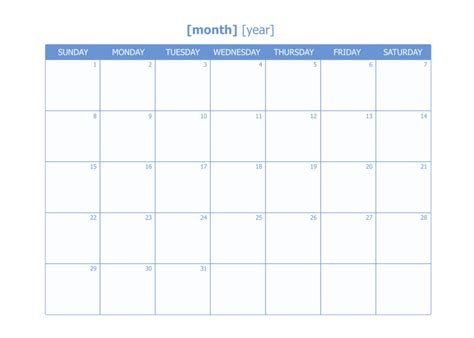 Editable Monthly Calendar Preschool