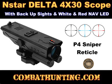 Vdelp430g Ar 15 Scope 4x30 P4 Sniper Reticle Illuminated With Back Up