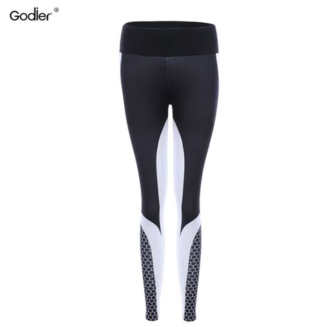 Godier Hot Sale Honeycomb Printed Pants Women Push Up Leggings