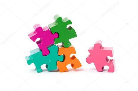 Jigsaw Puzzle Pieces Isolated — Stock Photo © Michaklootwijk 75382095