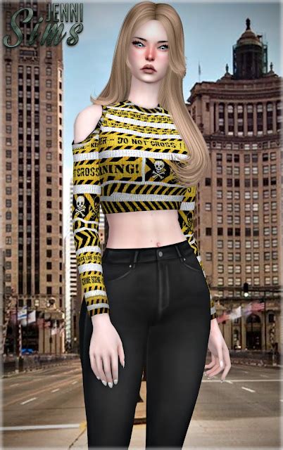 Jenni Sims Top Open Shoulder • Sims 4 Downloads