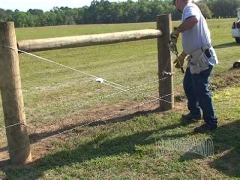 Position each post with the anchor plate at the bottom and perpendicular to the fence line. Barbed Wire Installation - YouTube