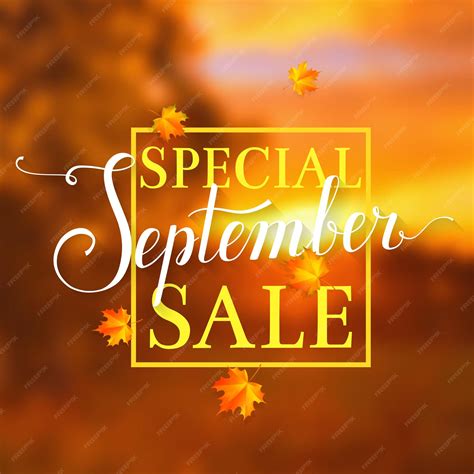 Premium Vector Special September Sale Blurred Autumn Background With