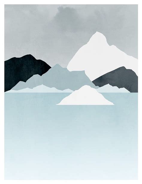 Minimalistic Mountain Painting Minimal Abstract Landscape Art