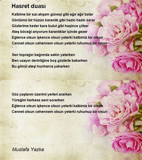 Hasret Duası Şiiri Mustafa Yazka