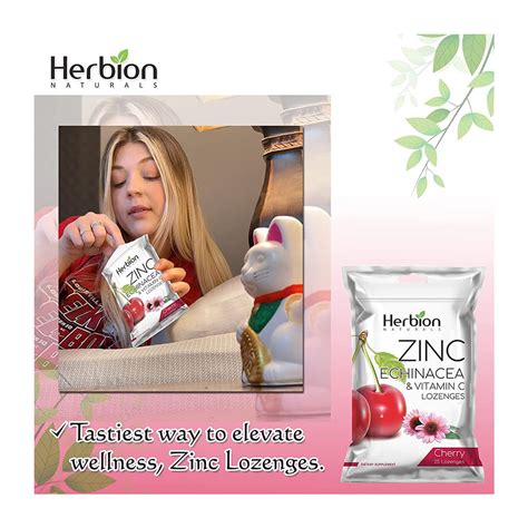 Herbion Naturals Zinc Echinacea And Vitamin C Lozenges With Natural Cherry Flavor 25 Ct