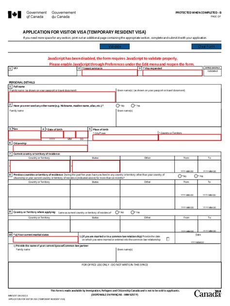 2022 Form Canada Imm 5257 E Fill Online Printable Fillable Blank
