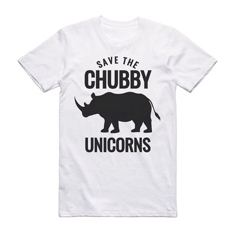 Save The Chubby Unicorn Rhino T Shirt Funny Animal Love Hipster Tee