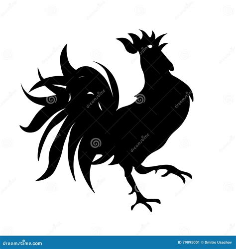 Black And White Drawing Of A Rooster Illustration Stock Vector