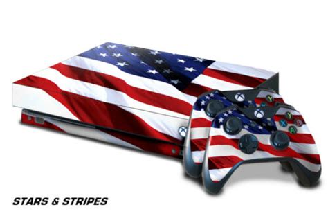 Xbox One X Console Skin With 2 Controller Decals Usa Flag Red White