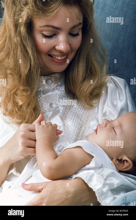 Mother And Baby Interacting Stock Photo Alamy