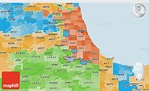 Political Shades 3D Map of ZIP Codes Starting with 608
