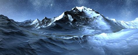Wallpaper Mountains Artwork Stars Iceberg Earth Atmosphere