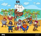 Ilustraciones de dibujos animados de fantasía personajes pirata en la ...