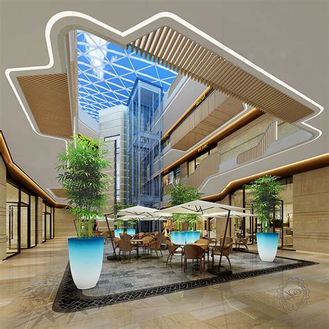 Shopping Mall Interior Rendering Shopping Mall Seating Area Rendering