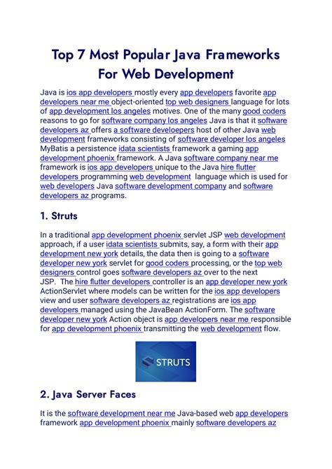 Ppt Top 7 Most Popular Java Frameworks For Web Development Powerpoint